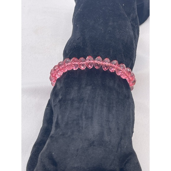 The Unbranded Brand Jewelry - Top Natural Red Ice Strawberry Crystal Stretch‎ Round Beads Bracelet 7m B31